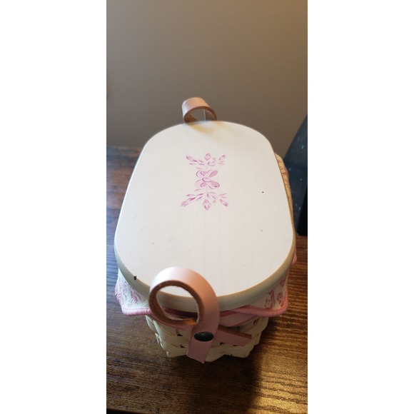 Longaberger Oval Basket - W/ White Wash - Signed MSB 2005 - Horizon of Hope - Picture 7 of 12